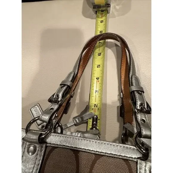 Vintage Coach Gallery East West Tote Bag In The Signature Canvas Leather Trim - Picture 12 of 16